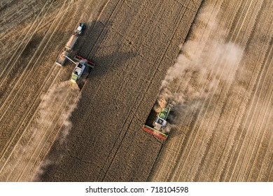 aerial view of the harvest fields in Poland - Shutterstock ID 718104598