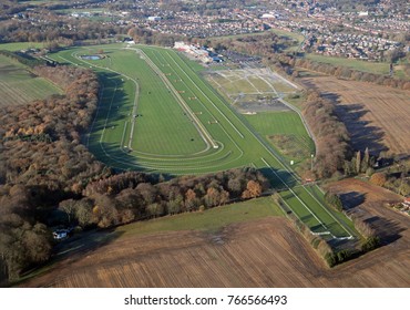 Aerial View Of Haydock Park Horse Racecourse, Lancashire, UK