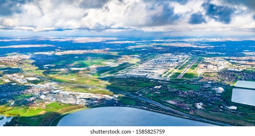 Aerial View Of Heathrow Airport In London, England