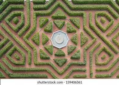 Aerial View Of A Hedge Maze