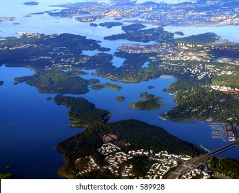 Aerial View Of Helinki Archipelago, Finland, Europe