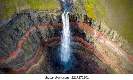 aerial view of hengifoss waterfall in iceland - Powered by Shutterstock