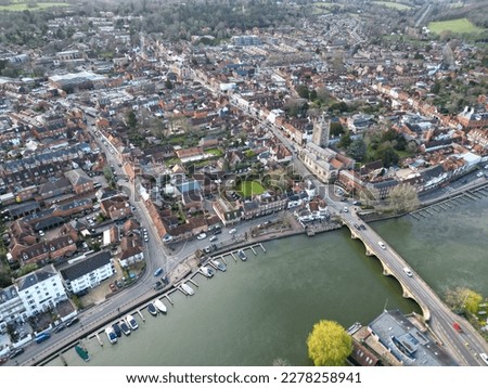 Aerial view of Henley-on-Thames by the River