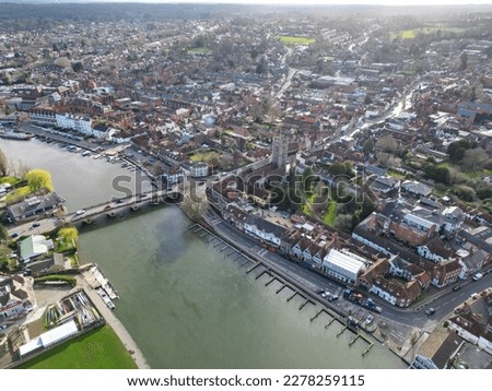 Aerial view of Henley-on-Thames by the River