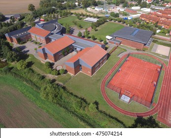 Aerial View Of A High School Building In Germany