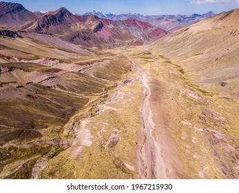 Aerial view of high-mountain landscape in Andes, South America