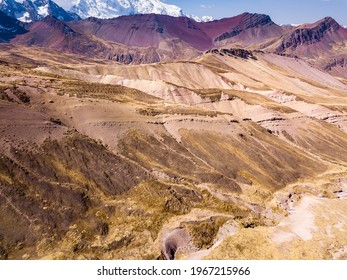 Aerial view of high-mountain landscape in Andes, South America