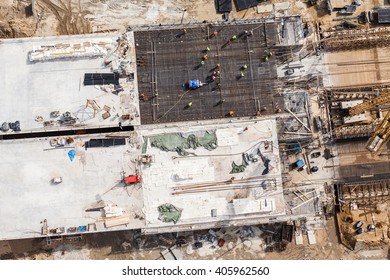 Aerial View Of Highway Bridge Under Construction In Poland