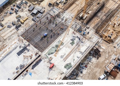 Aerial View Of Highway  Construction Site In Poland