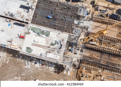 Aerial View Of Highway  Construction Site In Poland