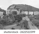 Aerial view of the highway in Lagoa Rodrigo de Freitas.