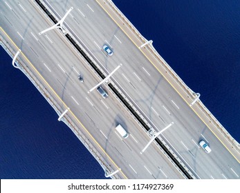 Aerial View Highway Ocean Cars Crossing Stock Photo 1174927369 ...