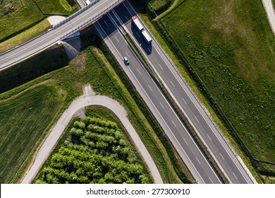 Aerial View Of Highway In Poland