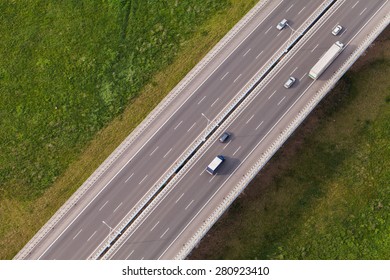 Aerial View Of Highway In Poland