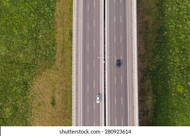 Aerial View Of Highway In Poland