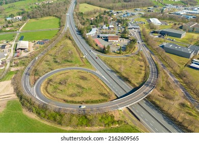 Aerial View Highway Road Intersection Fast Stock Photo 2162609565 ...