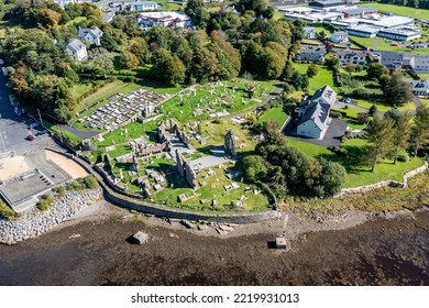 Aerial view of the historic Abbey in Donegal Town, County Donegal, Ireland
