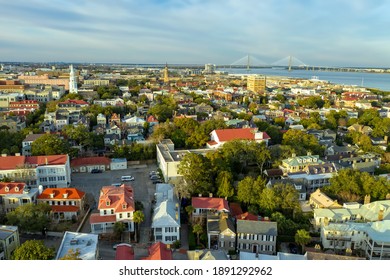 Aerial View Of Historic Downtown Charleston SC 