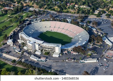 Aerial View Of The Historic Rose Bowl Stadium Near Los Angeles On April 12, 2017 In Pasadena, California, USA.