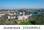 Aerial view from Historical Museum Hanau Philippsruhe Palace at Hanau, Germany