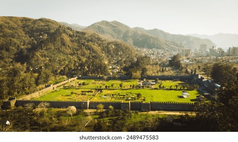 Aerial view historical site Gonio fortress - Roman fortification in Adjara, Georgia. Gonio-Apsaros Fortress - Powered by Shutterstock