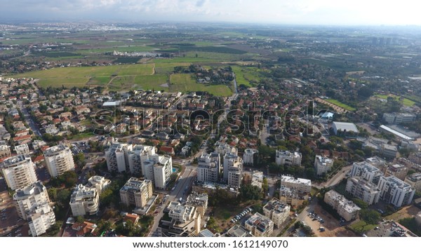 Aerial
view of Hod Hasharon city, Hod Hasharon,
Israel