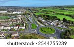 Aerial view of homes and businesses at Milbrook Roundabout Larne County Antrim Northern Ireland