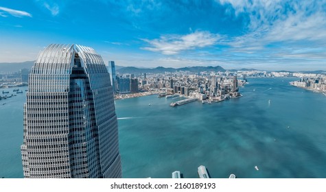 Aerial view of Hong Kong central  commercial and financial business district
