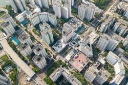 Aerial View Of Hong Kong Residential Building