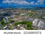 Aerial View of the Honolulu Suburb of Kaneohe, Hawaii