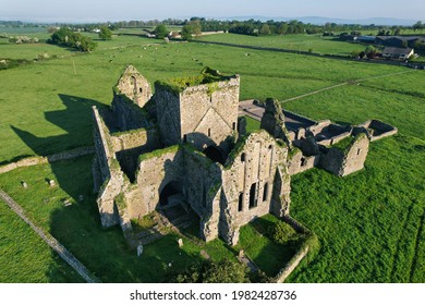 Aerial view of Hore Abbey, a ruined Cistercian monastery near the Rock of Cashel, County Tipperary, Republic of Ireland