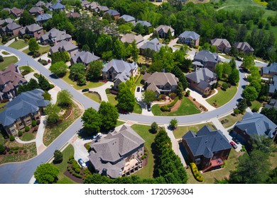 Aerial view of house cluster in a sub division in Suburbs in metro Atlanta in Georgia ,USA shot by drone - Shutterstock ID 1720596304