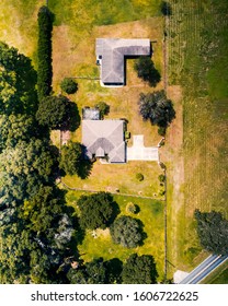 aerial view of house on country side - Shutterstock ID 1606722625