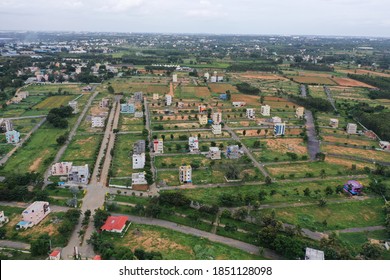 Aerial View Of Houses In Bengaluru Outskirts