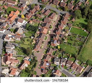 Aerial View Of Houses On A UK Housing Estate