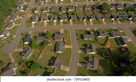 Aerial View Of Houses In A Subdivision