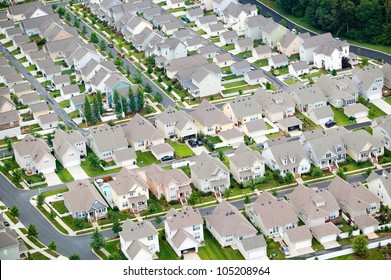 Aerial View Of Housing Development In Charlotte, North Carolina