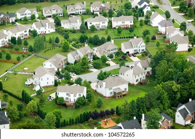 Aerial view of housing development in North Carolina