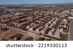 Aerial view of housing in Gilbert, Arizona, USA.