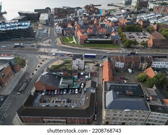 Aerial View Of Hull City Center City Landscape, Kingston Upon Hull, East Yorkshire,