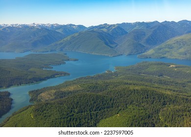 Aerial view of Hungry Horse Reservoir, Montana.