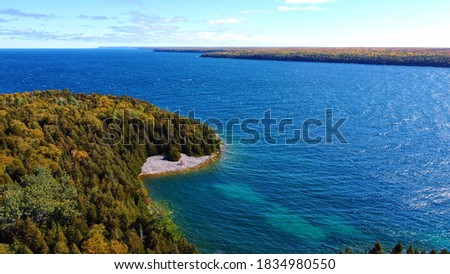 Aerial view at Huron lake in Ontario. Canada.