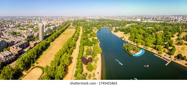 Aerial View Of Hyde Park In The Morning, London