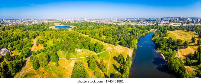 Aerial View Of Hyde Park In The Morning, London