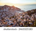 aerial view of Hydra island in Greece