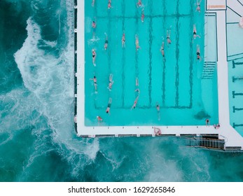 An Aerial View Of Iceberg Pools At Bondi Beach In Australia