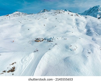 Aerial View Of The The Iglu Dorf - A Restaurant And Bar In An Igloo On The Gornergrat Slopes. Zermatt, Switzerland