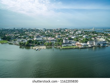 Aerial View of Ikoyi, Lagos, Nigeria on a Bright, Sunny Day with Blue Skies
