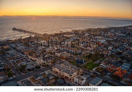Aerial View of Imperial Beach, California with Tijuana, Mexico in the Distance