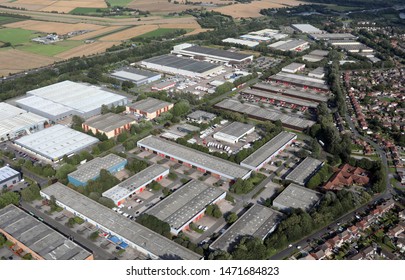 Aerial View Of An Industrial Estate In Northern England, UK